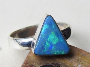 Australian Multi Fire <b>Opal</b> Bezel Setting Gemstone <b>Rings</b> 925 Sterling <b>Silver</b> Men's <b>Opal</b> Doublets 9.5US Size Handmade Classic - Product Image 6
