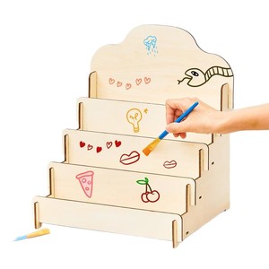 Porte-revues en bois fait main à 4 niveaux, couleur naturelle, étagère de rangement polyvalente pour l'organisation de la maison et du bureau - Product Image 4
