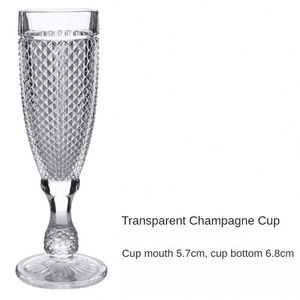 Copa Transparente con Diseño de Diamantes en Relieve para Jugo, Champán o Vino, Ideal para Bodas y Fiestas - Product Image 3
