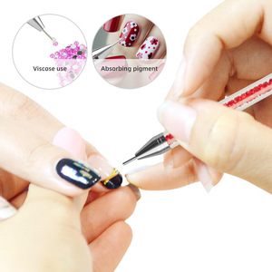 Stylo à points en cristal double extrémité pour la manucure, outils et accessoires de bricolage pour les ongles, stylo à points en cire pour l'art des ongles, salon de manucure avec boîte en acrylique - Product Image 5