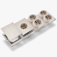 Interruptores y Enchufes de Pared WESA Ultrafinos con Botón Pulsador de 1/2/3 Vías, Enchufe Europeo de 1/2 Vía, Combinación Libre, Diseño Moderno de Lujo