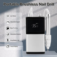Machine à ongles professionnelle rechargeable en alliage d'aluminium, haute puissance, portable, électrique, avec grand écran d'affichage