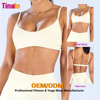 Soutien-gorge de sport et de détente pour femme, sans armatures, coupe profonde, soyeux, séchage rapide, extensible dans les 4 sens, respirant, en nylon et élasthanne, directement de l'usine OEM ODM