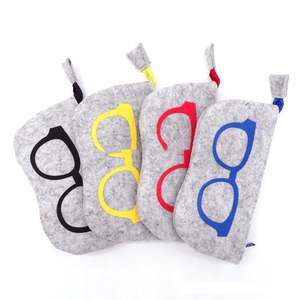 Étui à lunettes portable en tissu feutre doux avec fermeture éclair, personnalisable avec logo, pochette de rangement pour maquillage, rouge à lèvres, porte-monnaie, porte-clés, sac à lunettes de soleil - Product Image 4