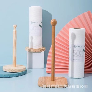 Beechwood <b>Kitchen</b> <b>Paper</b> Towel Holder Natural Wood Color Minimalist Design Eco Friendly Roll <b>Paper</b> Holder Standing Storage - Product Image 3