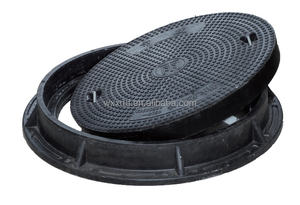 Couverture de regard ronde en fibre de verre étanche, grille de drainage FRP BMC pour voie publique, système de drainage de rue de haute qualité - Product Image 4