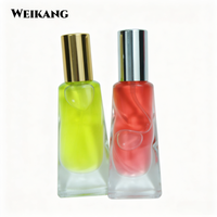 Flacon de parfum en verre irrégulier de 10 ml avec bille roulante et bouchon à vis en aluminium