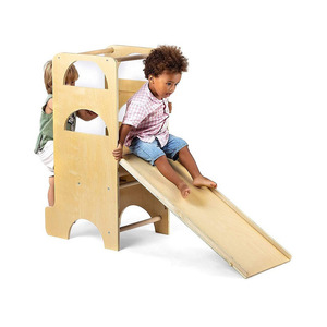 <span class=keywords><strong>Tour</strong></span> de jeu d'escalade en bois avec toboggan et tableau noir <span class=keywords><strong>tour</strong></span> d'apprentissage escabeau aide de cuisine - Product Image 1