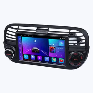 Android 12 7'' Car Radio Stereo Autoradio GPS WIFI Mirror Link With Canbus For Fiat 500 2007-2015 Black/White