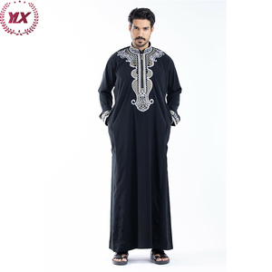 <span class=keywords><strong>Pyjama</strong></span> en coton de couleur unie pour hommes arabes Thobe, dubaï, maroc, inde - Product Image 4
