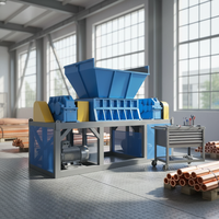 1000 Double Shredder 3500-4000kg/jam Penghancur Sampah Industri Tugas Berat Frekuensi Variabel Anti Macet Otomatis Start-Stop
