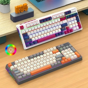 คีย์บอร์ดเกมมิ่งรัสเซีย <span class=keywords><strong>K95</strong></span> แบบกลไก <span class=keywords><strong>RGB</strong></span> ไร้สายสามโหมด รองรับการเปลี่ยนสวิตช์แบบ Hot-swappable เชื่อมต่อผ่านบลูทูธ - Product Image 2