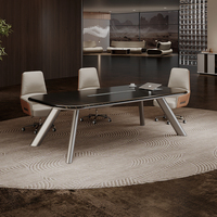 Table de conférence exécutive intelligente convertible de luxe moderne pour salles de réunion de bureau, 14 à 22 places, carrée, PVC/MDF