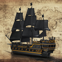13186 Serie Barco Pirata Perla Negra, Rompecabezas de Alta Dificultad para Niños, Bloques de Construcción de Plástico ABS, Modelo de Juguete Decorativo 14