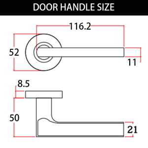 Poignée <span class=keywords><strong>de</strong></span> <span class=keywords><strong>porte</strong></span> intérieure en alliage d'aluminium noir pour <span class=keywords><strong>porte</strong></span> en bois d'appartement, installation facile BBDHOME - Product Image 3