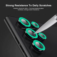 Vente en gros HD nouveau design anneau métallique verre trempé protecteur d'objectif de caméra lumineux pour samsung s23 ultra s22 plus