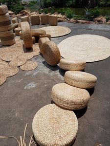 Venta al por mayor en Vietnam 2024-Cojín de piso de jacinto de agua trenzado con logotipo y forma personalizados hecho a mano - Product Image 2