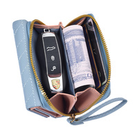 Dompet Mini Wanita Motif Kartun, Bahan Kulit PU Anti Air, Tempat Kartu Fashion dengan Lapisan Poliester