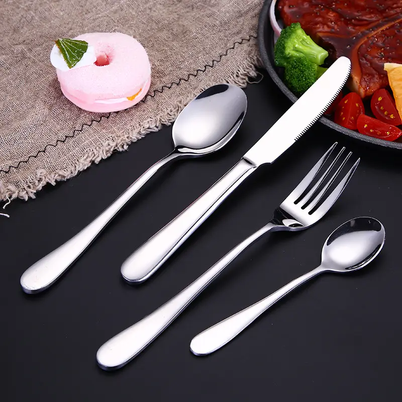 Stainless steel tableware thickened steak knives forks spoons for hotel restaurant party wedding