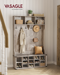 Meuble d'entrée <span class=keywords><strong>VASAGLE</strong></span> style ferme avec <span class=keywords><strong>banc</strong></span> et rangement à chaussures, porte-manteau avec <span class=keywords><strong>banc</strong></span> à chaussures - Product Image 1