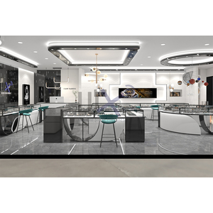 LUX ออกแบบร้านนาฬิการะดับไฮเอนด์ออกแบบโรงงาน Bespoke ศูนย์รอบนาฬิกาแสดงตู้โชว์ที่มีคุณภาพสูงเครื่องประดับแสดงเคาน์เตอร์ - Product Image 4