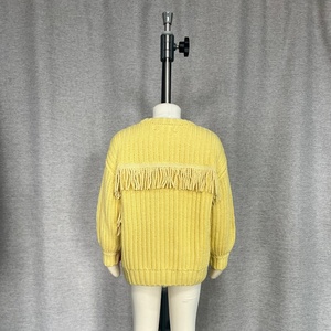 Pull en tricot à franges pour filles Frances Kids, personnalisable OEM & ODM, vêtements en maille à manches longues, pull en tricot moelleux - Product Image 2