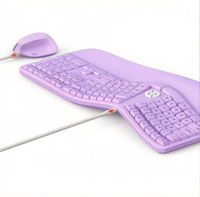Ensemble clavier et souris sans fil ergonomique DirectorC_2 avec rétroéclairage RGB et repose-poignets pour ordinateur portable - En stock