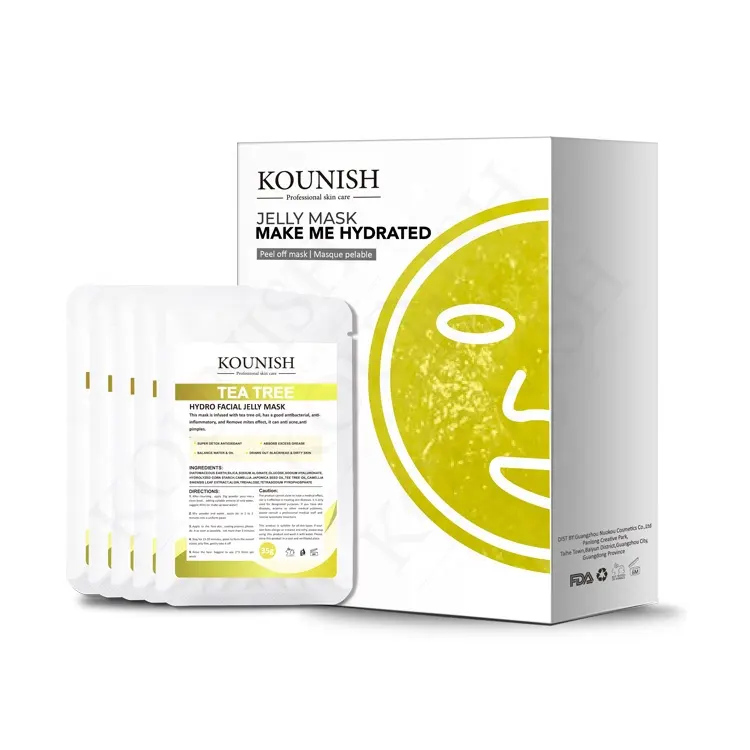 KOUNISH Korean Cosmetics Facial Whitening Skin Care Tea Tree Skincare Set Pack Wholesale Powder Jelly Face Mask