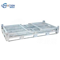 Support pliable galvanisé Entrepôt Cage de stockage pliable Cage de vinasse métallique Conteneur pliable en treillis métallique