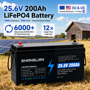 แบตเตอรี่ LiFePO4 25.6V 200Ah พร้อมระบบสื่อสาร CAN RS232 RS485 6000 รอบการใช้งาน IP65 บลูทูธ โลโก้ ความจุตามสั่ง - Product Image 4