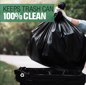 Factory Customization logo HDPE LDPE Big Black Trash Bag Large Heavy Duty <b>Plastic</b> Bags Garbage Bags - Product Image 5
