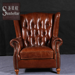 Hotel lounge sillón muebles de cuero de diseño nuevo sofá cómodo armados sentado silla - Product Image 5