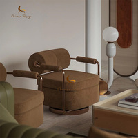 Chaise longue de luxe nordique en cuir moderne pour salon, appartement, hôtel et villa