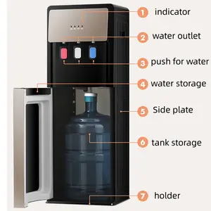 Distributeur de bouteilles d'eau chaude et froide, eau du robinet, boisson, eau chaude et froide, avec armoire de rangement