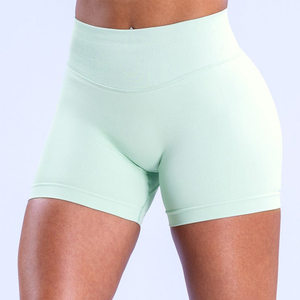 Vente en gros d'usine, pantalon de yoga trois pièces sans couture, taille basse, effet lifting des fesses, plissé - Product Image 2