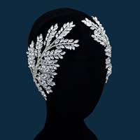 Luxe femmes mariage fiançailles fête d'anniversaire bal casque coloré strass mariée cheveux accessoires Salon couronne diadème
