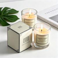 Bougie parfumée en cire de soja dans un bocal en verre, prix usine A00T, étiquette privée, parfum personnalisé, avec boîte cadeau pour la décoration de la maison