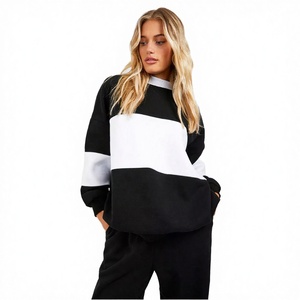 Women's Breathable Streetwear Winter Oversize <b>Drop</b> Shoulder Pullover Sweatshirt Thick Fleece Long Sleeves-Custom Printed OEM - Product Image 3
