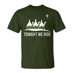 Tonight We Ride - Camiseta navideña para hombre con diseño navideño y gráfico de estrellas y camellos - Product Image 2