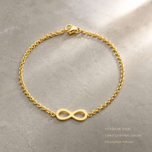 18K Gold Plated Stainless Steel <b>Infinity</b> Symbol <b>Bracelet</b> Minimalist 8‑Shape Charm Chain <b>Bracelet</b> For Women Wholesale - Product Image 4