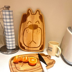 Cartoon Pug Rubberwood Cutting Board Anti <b>Slip</b> For Fruits Vegetables Home Use Photo Shoots - Product Image 3