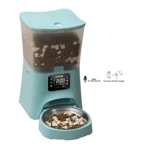 10s Voice Recording Button Control Automatic Pet Feeder Recording Double Power Supply Cat Feeder