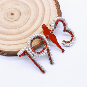 Moda blanco perla rojo Bling piedra incrustada griega DST año de fundación 1913 diseño fortaleza <span class=keywords><strong>se</strong></span>ñora Delta Sigma Theta broche Pin - Product Image 3