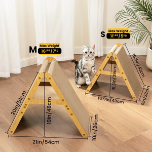 Cat Scratcher Cardboard with Wood Frame, 3-in-1 Vertical & Horizontal Scratching <b>Pad</b>, Reversible Cat <b>Scratch</b> Board, Durable - Product Image 6