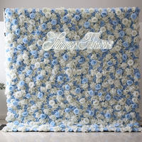 CB-348 Nouveaux produits colorés fleur bleue artificielle panneaux muraux fleur artificielle mur fleur mariage