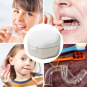 Retainer Case Denture Leakproof Holder Mouth Guard ,Three-Layer Travel , Box, Teeth <strong>Aligner</strong> for Home Use Cleaning - Product Image 4