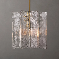 Lustre suspendu en verre transparent à motif treillis pour salon, villa, salle à manger, éclairage de luxe pour la maison, décoration d'éclairage domestique