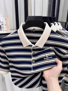 メンズ 半袖 Tシャツ ターンダウンカラー ヒップホップ ストリート系 トップス 夏物 - Product Image 2