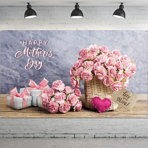 Telones de Fondo para el Día de la Madre, Flores, Tulipanes, Fondo Rosa para Fotografía, Día de la Madre <span class=keywords><strong>Feliz</strong></span>, Fondo Festivo, Pancarta de <span class=keywords><strong>Cumpleaños</strong></span> para Niña o Mujer - Product Image 6