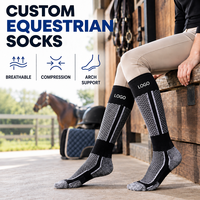 Chaussettes d'équitation personnalisées respirantes à compression, hautes jusqu'au genou, renforcées anti-abrasion pour l'équitation